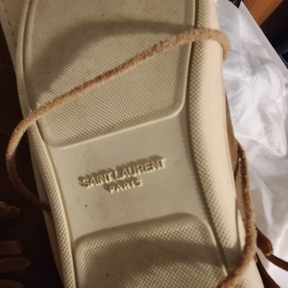 Saint Lauren Brown Suede High-Top Sneakers - Picture 6 of 11